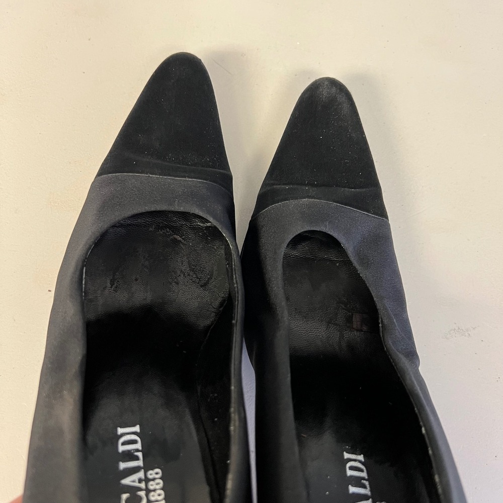 Pancaldi 1888 Women's Black Heels Pointed Toe Classic Pumps Dress Shoes 8B - Picture 8 of 9